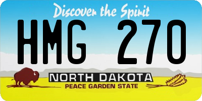 ND license plate HMG270