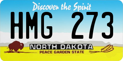 ND license plate HMG273