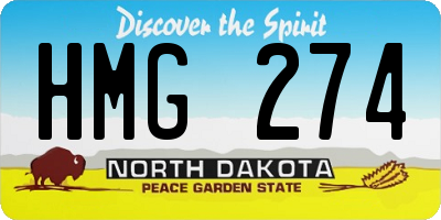 ND license plate HMG274