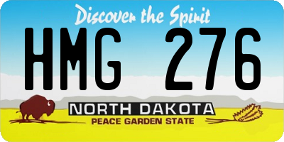 ND license plate HMG276