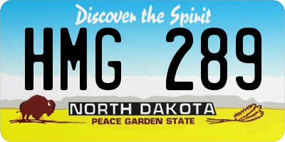 ND license plate HMG289