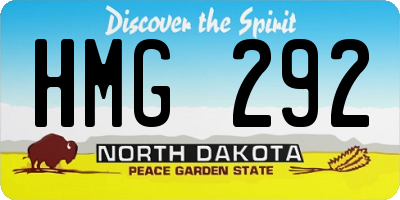 ND license plate HMG292