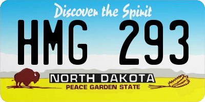 ND license plate HMG293