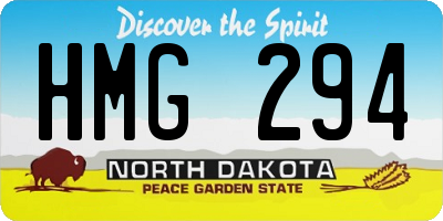 ND license plate HMG294