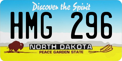 ND license plate HMG296