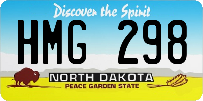 ND license plate HMG298