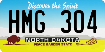ND license plate HMG304