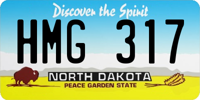 ND license plate HMG317