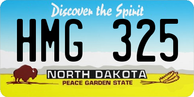 ND license plate HMG325