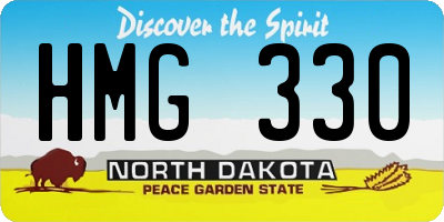 ND license plate HMG330