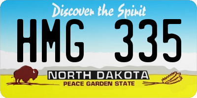ND license plate HMG335