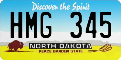 ND license plate HMG345