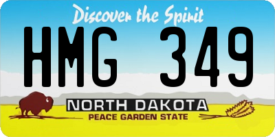 ND license plate HMG349