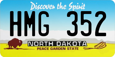 ND license plate HMG352
