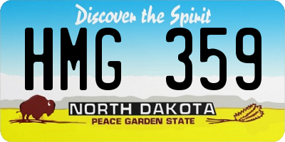 ND license plate HMG359