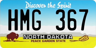 ND license plate HMG367