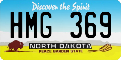 ND license plate HMG369