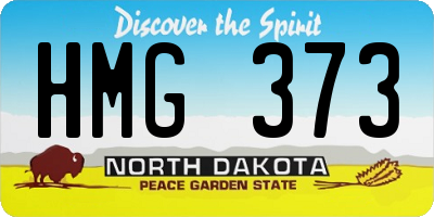 ND license plate HMG373