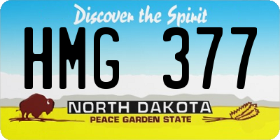 ND license plate HMG377