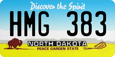 ND license plate HMG383