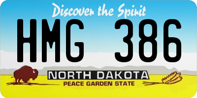ND license plate HMG386