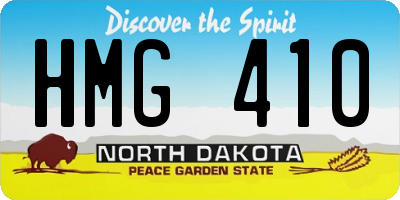ND license plate HMG410