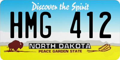 ND license plate HMG412