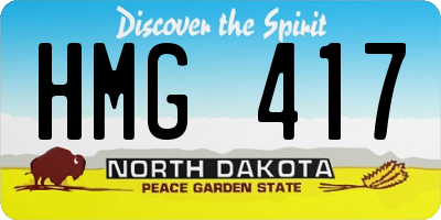 ND license plate HMG417