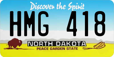 ND license plate HMG418