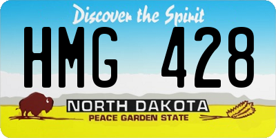 ND license plate HMG428