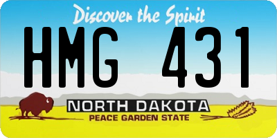 ND license plate HMG431