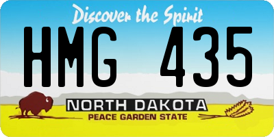 ND license plate HMG435