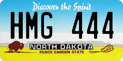 ND license plate HMG444