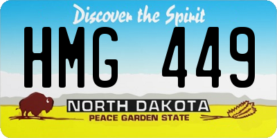 ND license plate HMG449