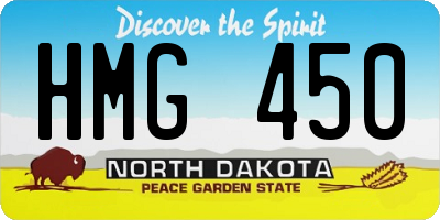 ND license plate HMG450