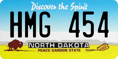 ND license plate HMG454