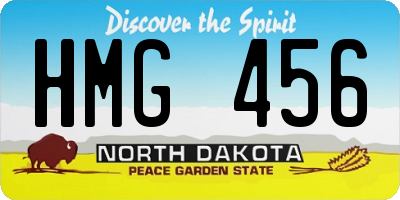 ND license plate HMG456