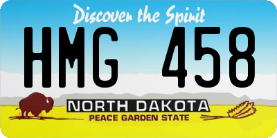 ND license plate HMG458