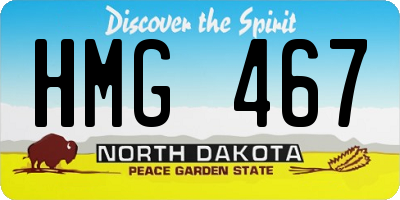 ND license plate HMG467