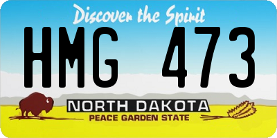 ND license plate HMG473