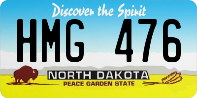 ND license plate HMG476
