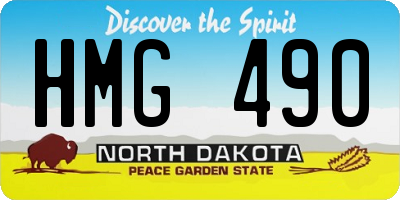 ND license plate HMG490