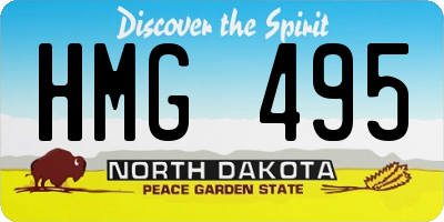 ND license plate HMG495