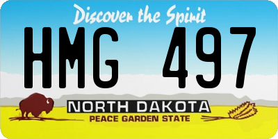 ND license plate HMG497