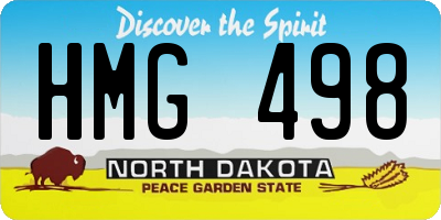 ND license plate HMG498