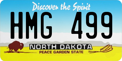 ND license plate HMG499