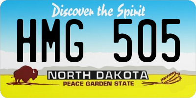 ND license plate HMG505
