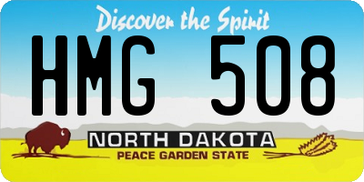 ND license plate HMG508