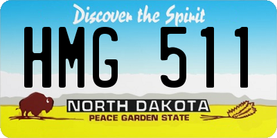 ND license plate HMG511
