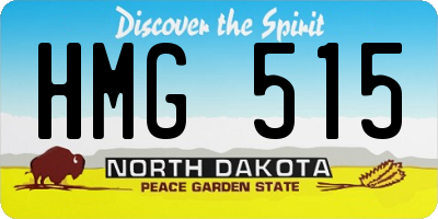 ND license plate HMG515
